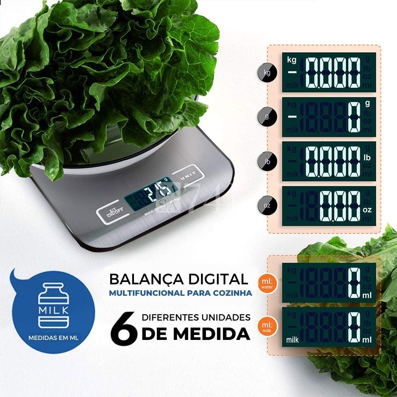 Balança Digital de Precisão 10kg - Aço Inoxidável